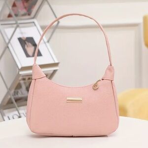NEW Pink Shoulder Bag Leather Handbag Lychee Pattern Underarm Bag Purse